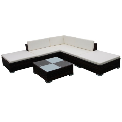 

Garden Lounge Set 15 Pieces Poly Rattan Brown