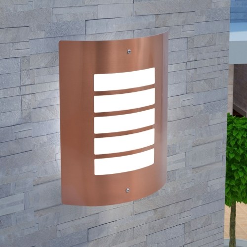 

Copper-colored stainless steel exterior wall lamp