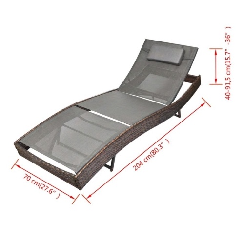 

Brown poly rattan deckchair