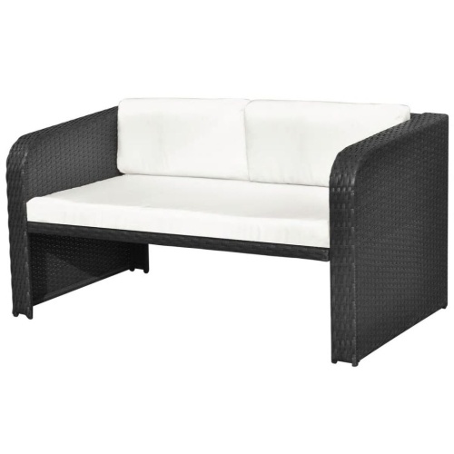 

Nine Piece Outdoor Dining Set Black Poly Rattan