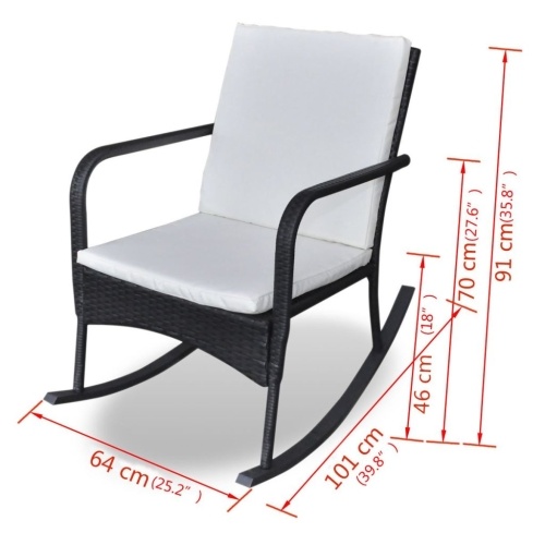 

Garden Rocking Chair Poly Rattan Black