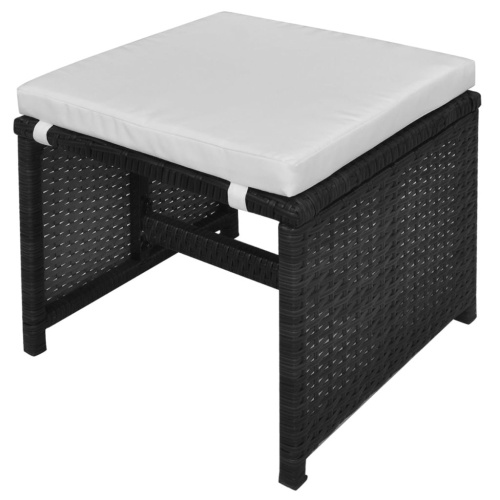

Outdoor dining set 11 pieces black poly rattan
