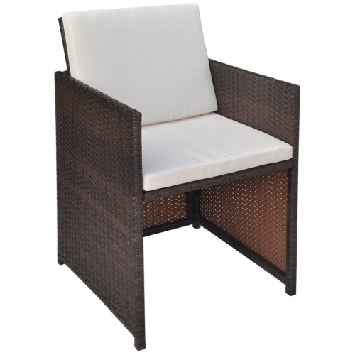 

27 шт. Комплект для наружной обеденной гарнитуры Brown Poly Rattan