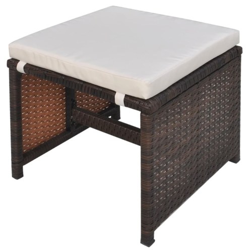 

Outdoor dining set 33 pieces brown poly rattan
