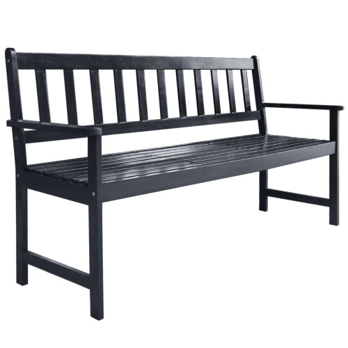 

Garden bench with gray acacia wood folding table