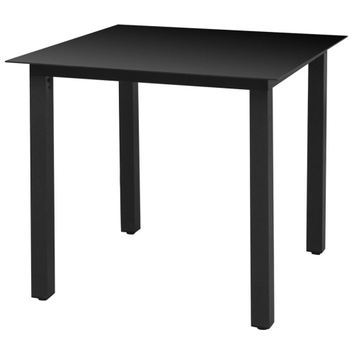 

Стеклянный и алюминиевый сад обеденный стол 80x80x74 см черный