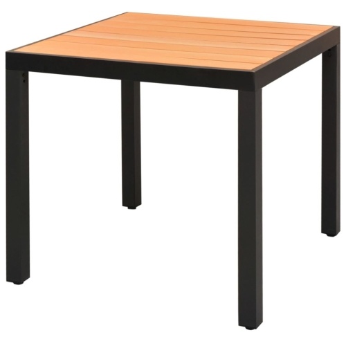 

WPC garden dining table and aluminum 80x80x74 cm brown