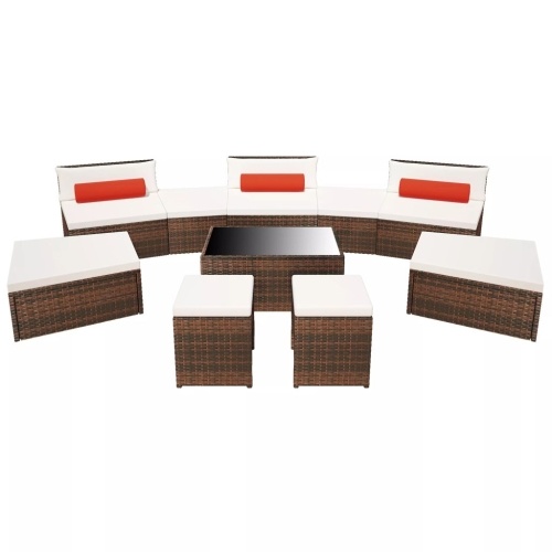 

Modular Garden Lounge Set 25 Pieces Poly Rattan Brown