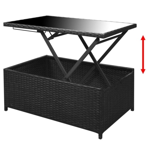 

25 шт. Модульный садовый диван / Sun Lounger Set Poly Rattan Black
