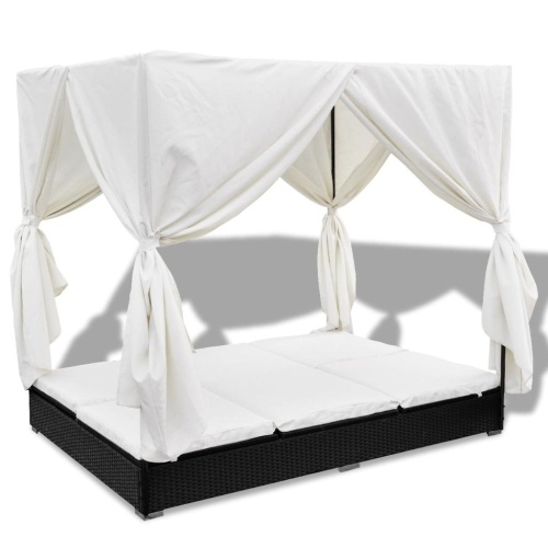 

Black synthetic rattan canopy with canopy
