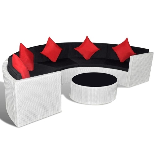 

Synthetic white rattan garden sofa set 21 pieces