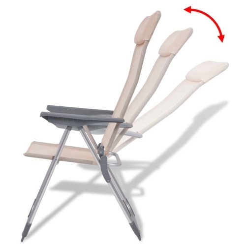 

Aluminum camping chairs 2 units cream 56x60x112 cm