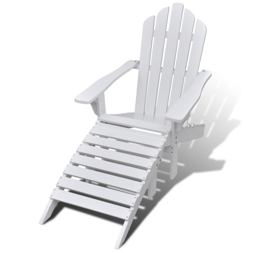 

Chair set with white wooden footrest