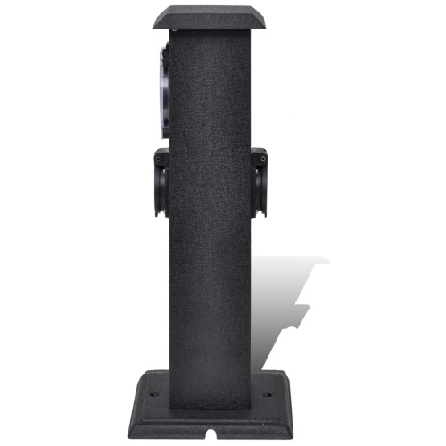 

Electrical Socket Garden in Black Pillar with Timer