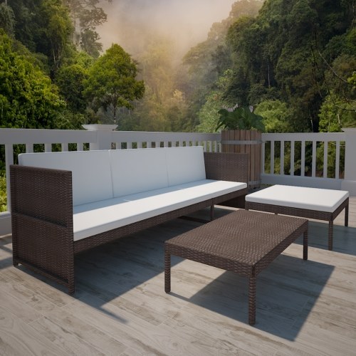 

Sitting in the garden set polirattan with sofa 3 seater brown