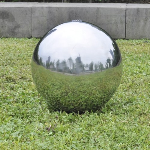 

Fountain by ball garden with LED 20 cm stainless steel