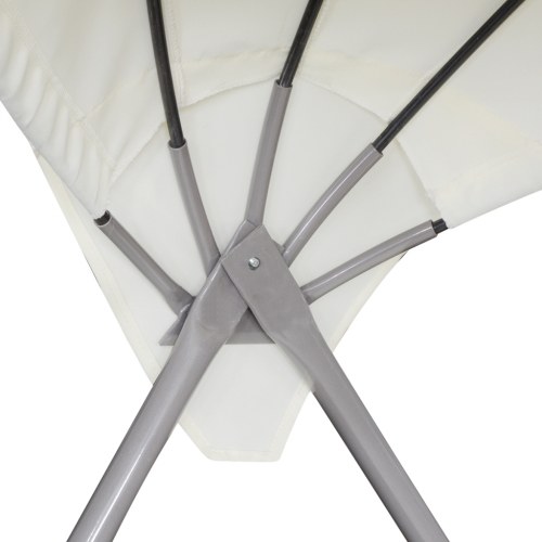 

Deck chair with parasol in white polirattan