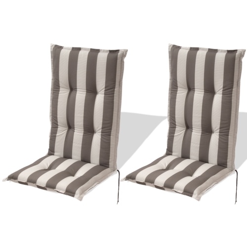 

Pillows With Back To Garden chairs 2 Pieces 120x52 cm Striped Gray