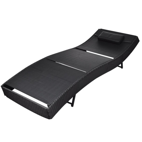 

Black Polirattan sun lounger