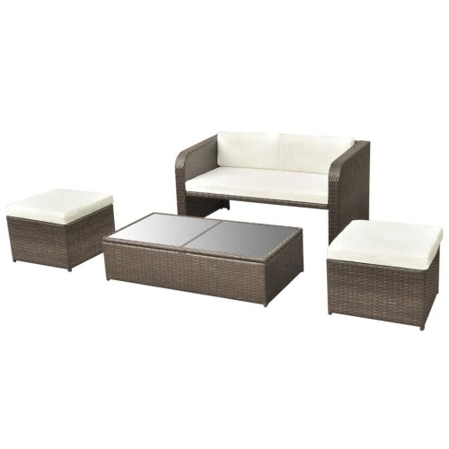 

Garden Sofa Set 9 pcs in Brown Polirattan