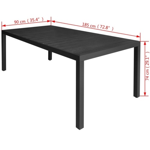 

9 pcs Outdoor Dining Set in Aluminum and WPC