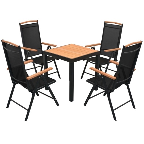 

5 pcs Set Table and Chairs for Outdoor in Aluminum and WPC