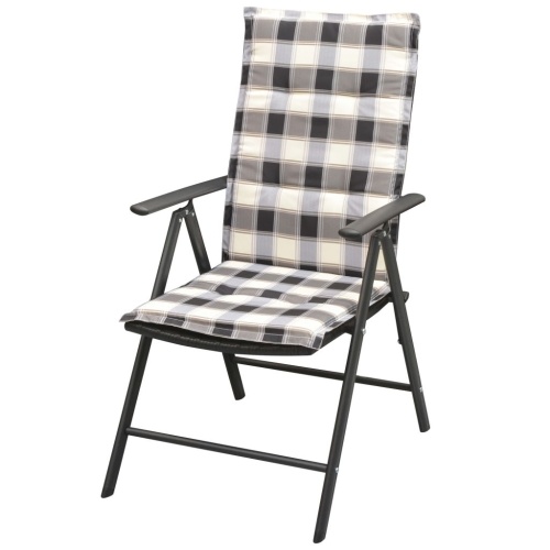 2 pcs Garden Chairs with Polirattan and Black Aluminum Cushions
