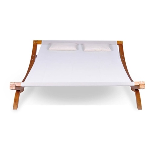 

Double sunlounger in white wood 200x188x42 cm