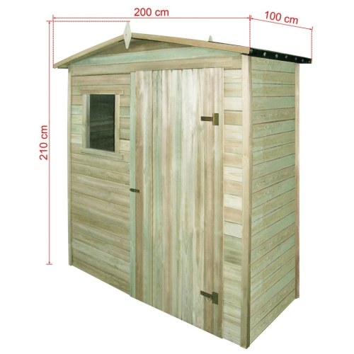 Hut for Firewood in Impregnated Pine 200x100x210 cm