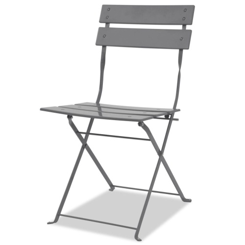 

3 pcs Outdoor Bistro Set in Gray Steel