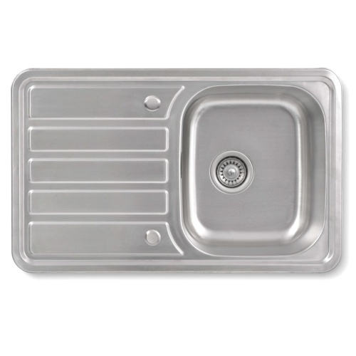 Built-in sink with drain and siphon stainless steel