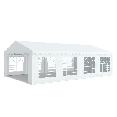 Tente de réception 5x8m PVC 480g/m2 tube 38mm Blanc H. latérale 2m20