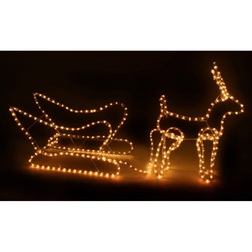 

Weihnachtsdekoration Schlitten mit Rentier