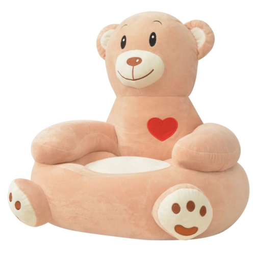 Sedia per bambini in peluche Bear Brown