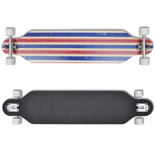

Longboard Skateboard Star 107 cm 9 strati in acero 22,5 cm truck blu