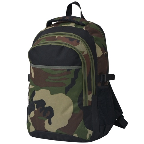 

School Backpack 40 L Black and Camouflage