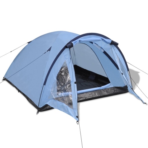 Tente camping imperméable pour 3 personnes bleu