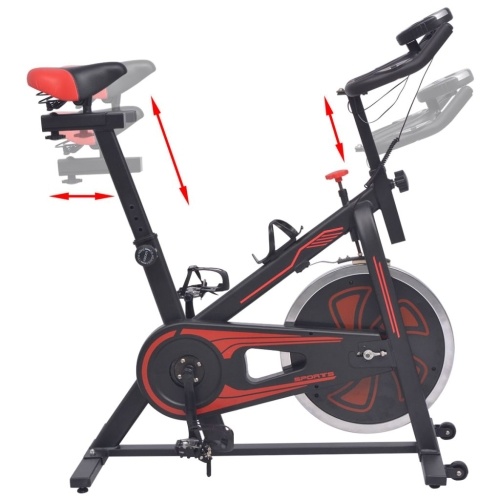 

Exercise bike with pulse sensors Black and red