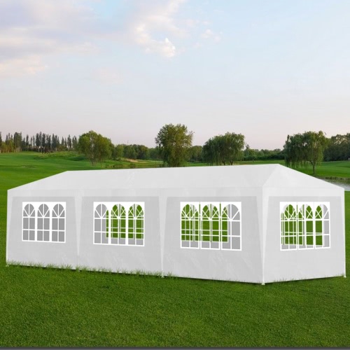 10' x 30' White Party Tent with 8 Walls