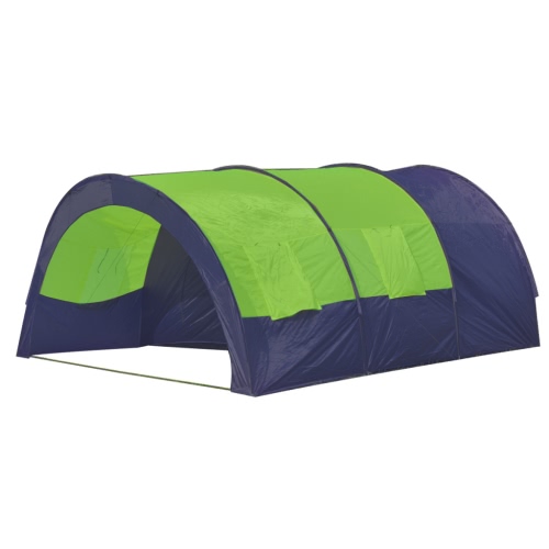 Tenda da campeggio in poliestere per 6 persone Blu-Verde