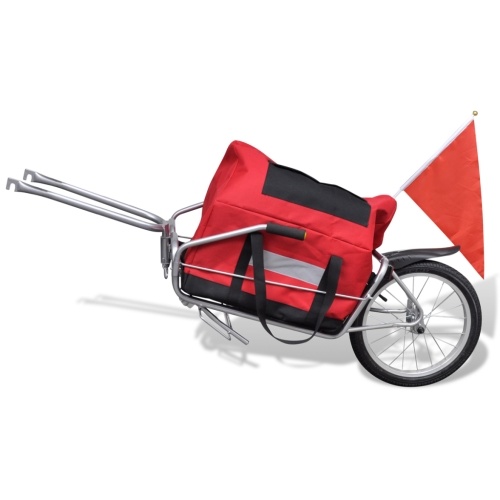 

Bike trailer with a wheel and bag