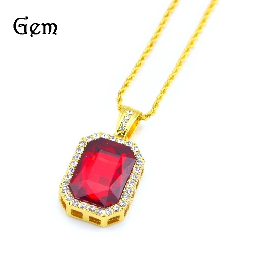 collier vente chaude or rouge + chaîne de torsion de 24 pouces