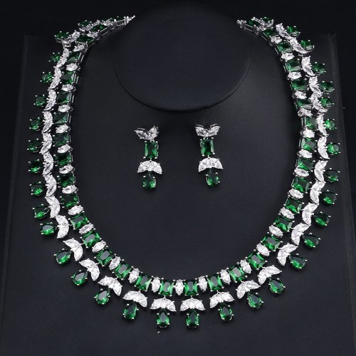 

FEEHOW new AAA zircon fashion bride jewelry set