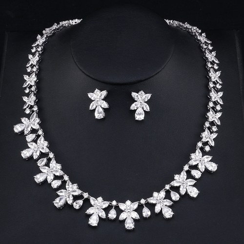 FEEHOW 2018 new super bright zircon jewelry set