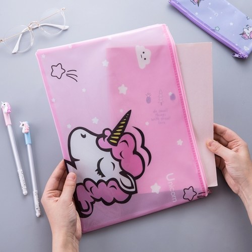 

Mini Cute PVC Pen Pencil Bag Cartoon File Folder Cosmetic Mesh