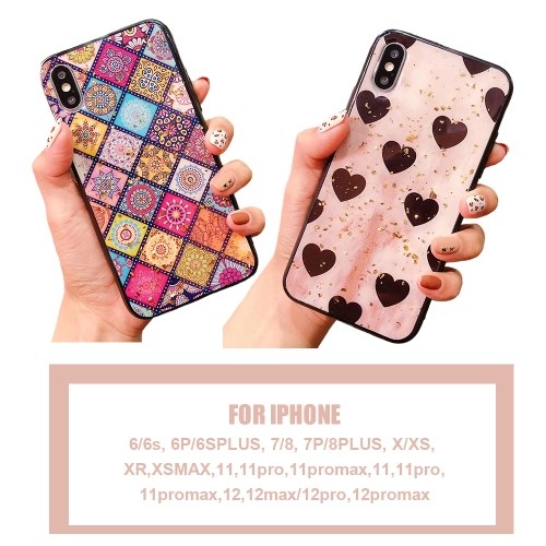 

Soft TPU Glittery Phonecase Gold-Foil Embedded with Multi Color Grid Patterns Full-Body Protective Anti-Slip Cell Phone Cover Back Cover Bumper Shockproof Cover For iphone