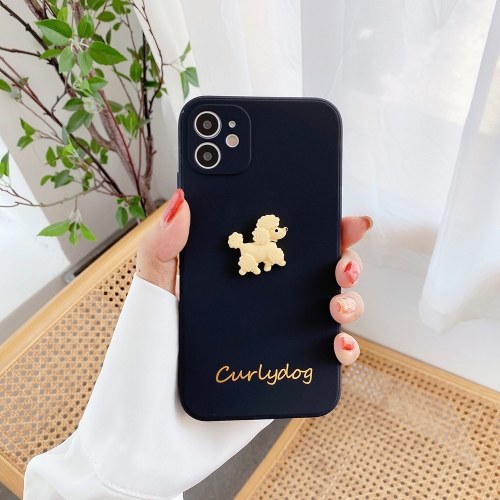 

Soft TPU 3D Phonecase with Cute Animal Cartoon Dog Design Gold-Stamping Character Full-Body Protective Anti-Slip Cell Phone Cover Back Cover Bumper Shockproof Cover For iphone