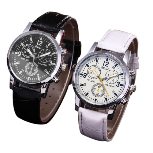 

Business wholesale double-sided belt fashion quartz watch female student Geneva three-eye six-pin quartz men's watch white