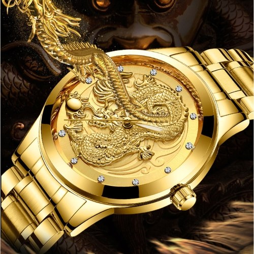 

Dragon and Phoenix Couple Watch His-and-hers Watches Waterproof Luminous Ultra-thin Quartz Watch for Men Women with Metal Strap Band