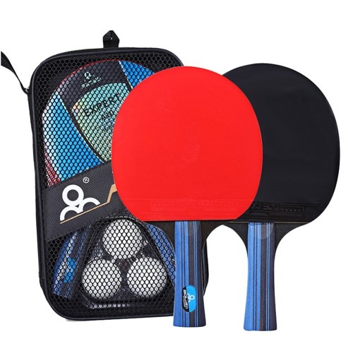 Conjunto de raquete de tênis de mesa 2 pás de ping pong e 3 malas de armazenamento de bolas de ping pong